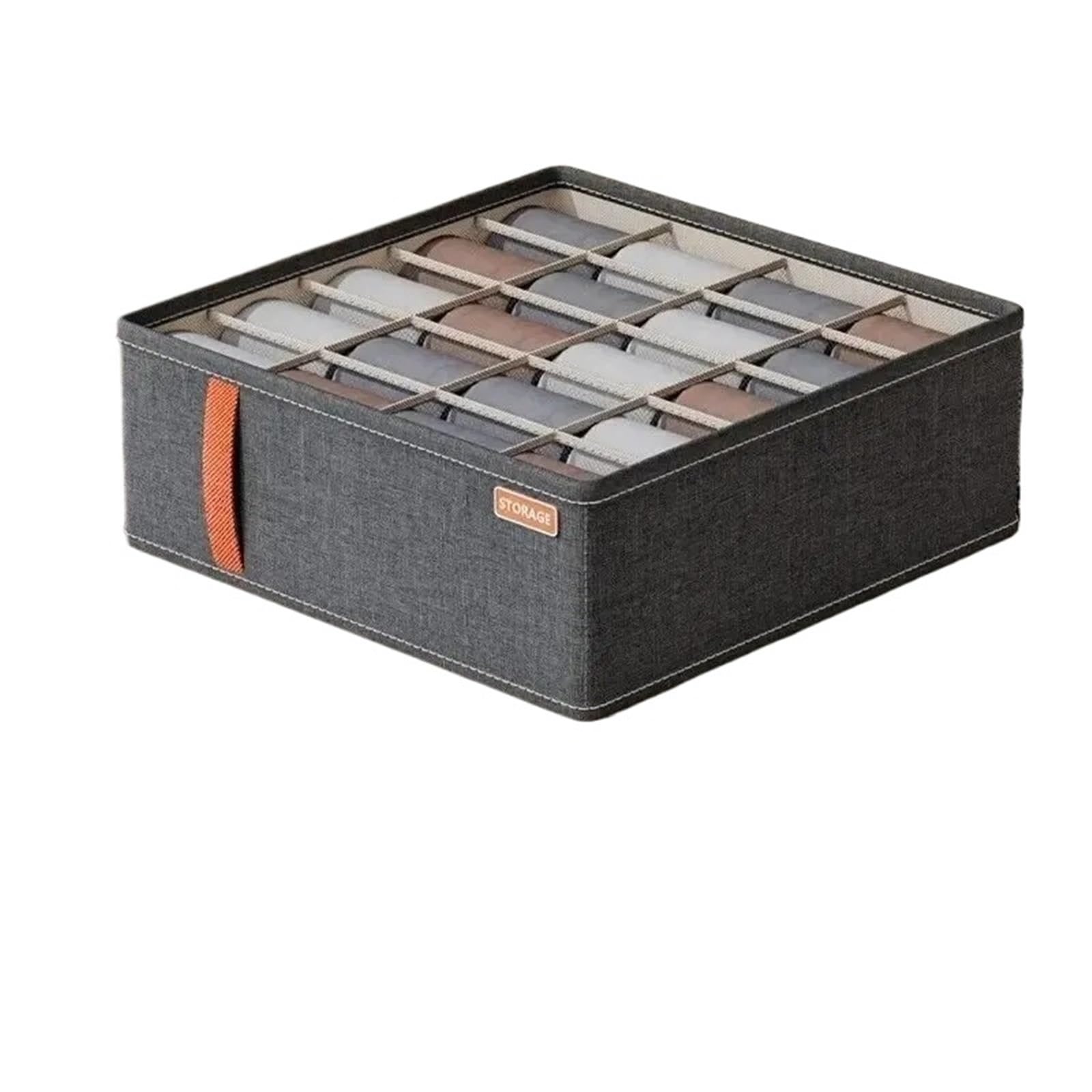 YDYAENIO Underwear Drawer Organiser Dark Grey Underwear Storage Box Socks Drawer Division underwear organiser boxes for wardrobes