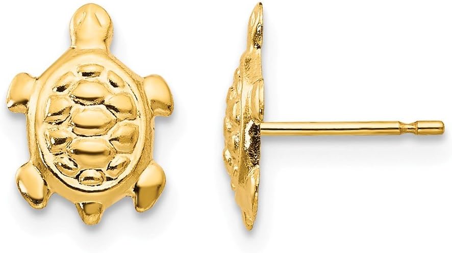 ICE CARATS14k Yellow Gold Sea Turtle Earrings Animal Reptile Fine Jewelry For Women Gifts For Her