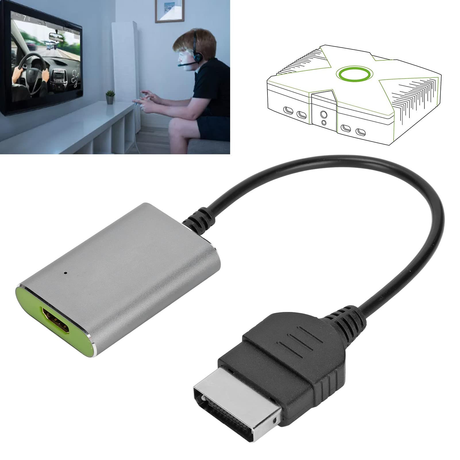 Convertisseur Xbox Vers HDMI - Adaptateur D'interface Multimédia HD, Câble Plug and Play, Prend en Charge Les Résolutions de Sortie Originales