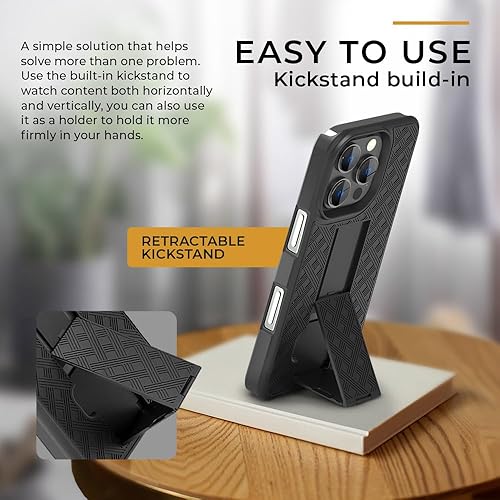 Vista 30 de MOTIVE for iPhone 15 Pro Max Case with Belt Clip, Shell Holster Combo for Apple iPhone 15 Pro Max Holster, Slim Rugged Case, Drop Shockproof