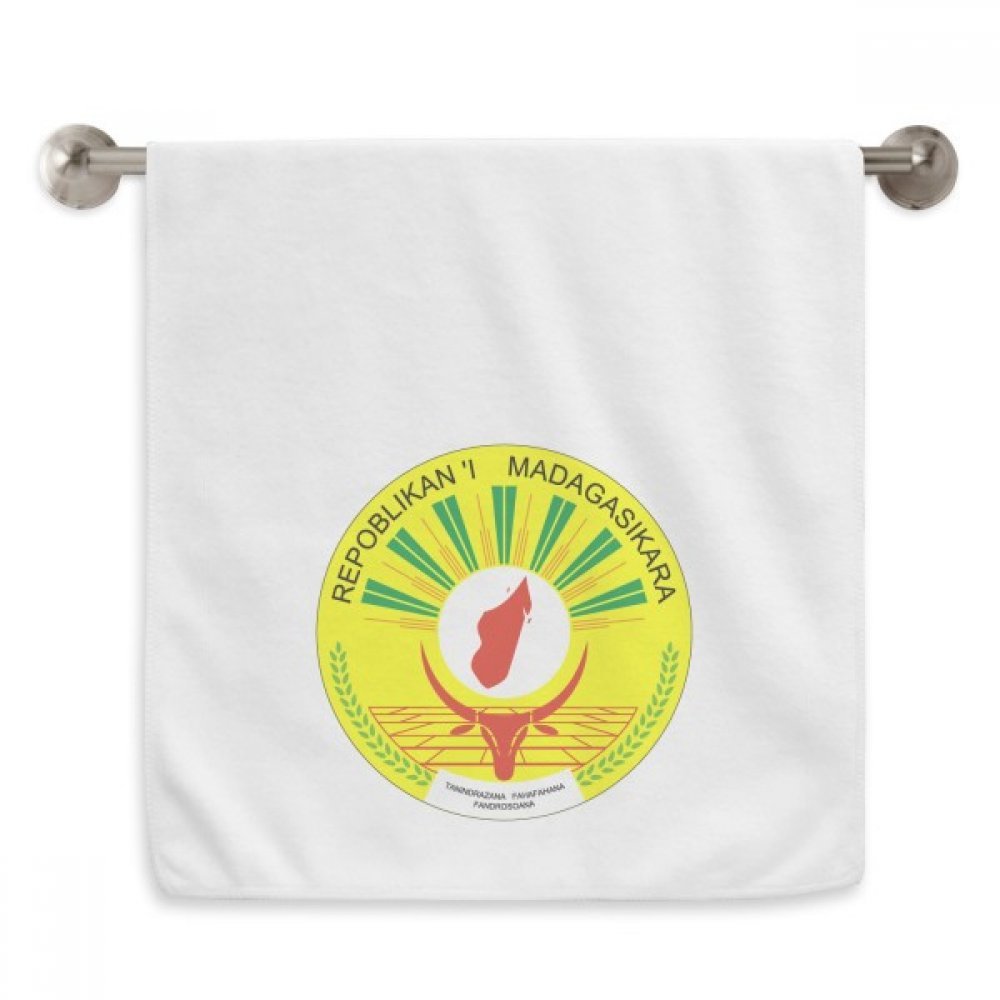Serviette Madagascar emblème national 13x29 pouces en coton doux pour la toilette quotidienne