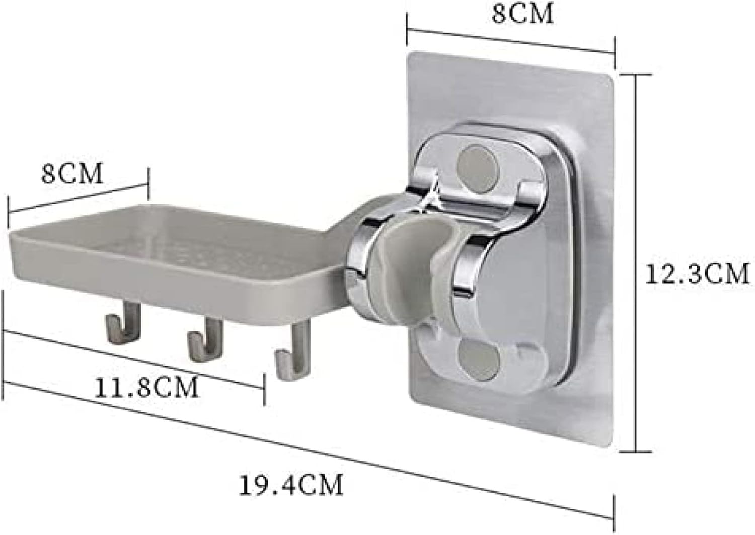 New Bathroom Shower Head Bracket Fixing Base Hook Punch-free Shower Fixing Frame Soap Box Nozzle Seat Bracket Shower Mounting