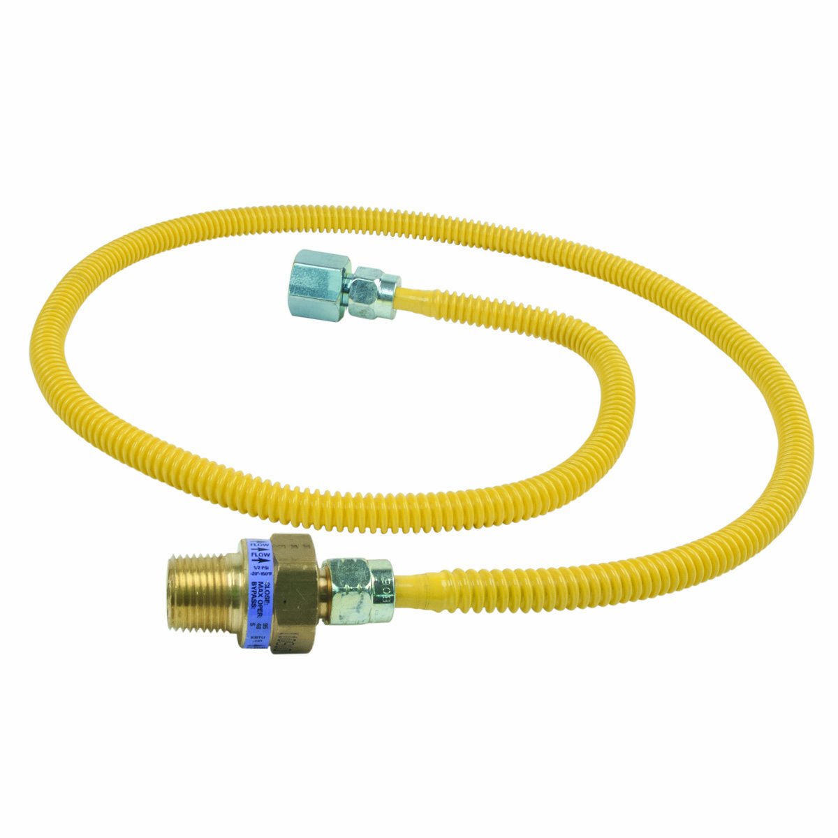 BrassCraft CSSL45E-48 P 3/8-Inch Outer Diameter Safety Plus Gas Appliance Connector with Excess Flow Valve