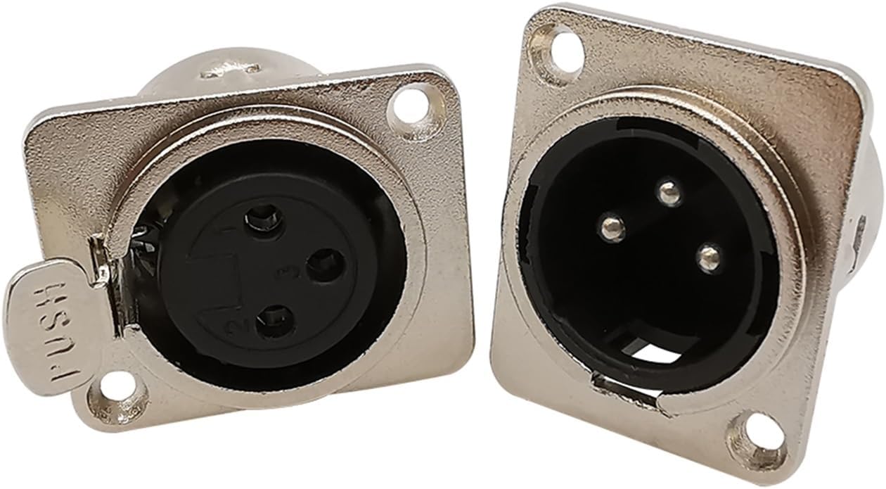 XLRコネクタ3ピンパネルマウントXLRオスpl;/UGメスジャックA-dioはんだ付けコネクタ合金シェル(10個メス)