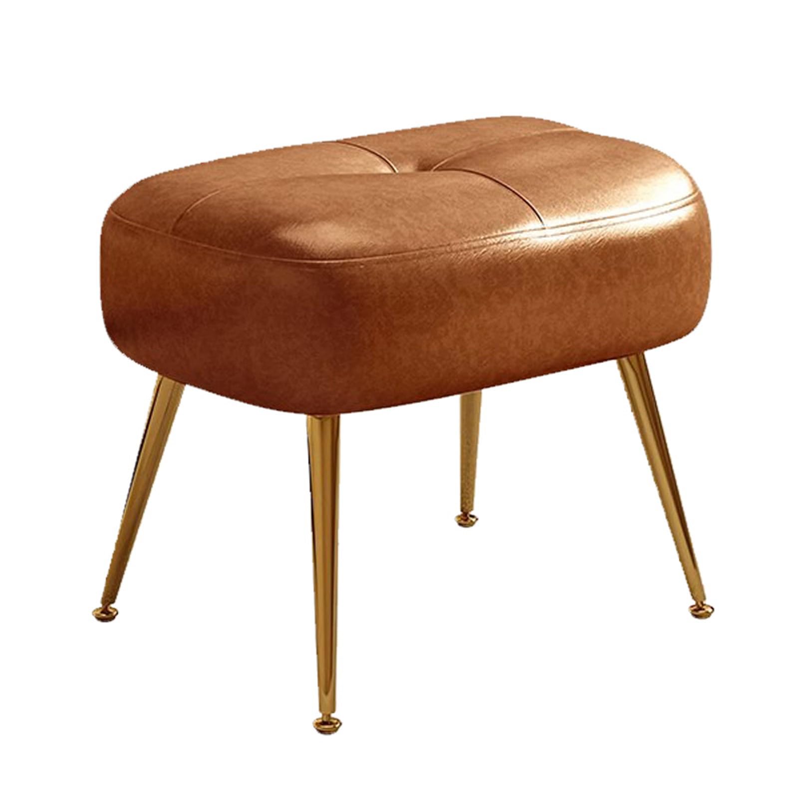 Banc tapissé en cuir avec tabouret de pied pour intérieur moderne