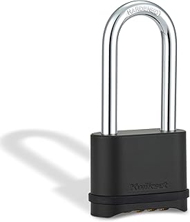 Kwikset Zinc Resettable 4-Digit Combination Padlock, 1-Pack, Black