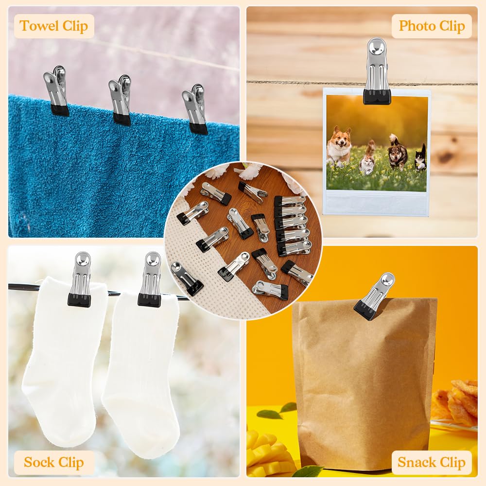 Pinces à Linge En Acier Inoxydable 30 Pièces - Pinces Robustes Antidérapantes Pour Vêtements, Serviettes, Chaussettes Et Photos
