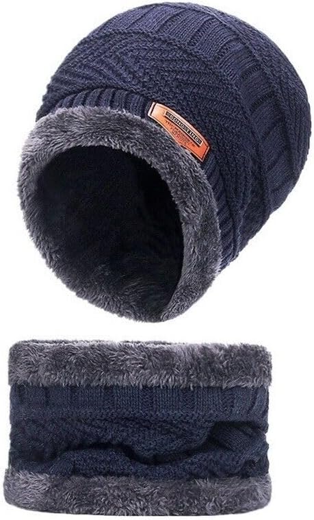 Wool Beanie Cap & Muffler Set for Mens & Women, Winter Stylish Ultra Soft Wollen Caps/Hat with Neck Warmer Scarf for Boys & Men- Warm, Snow Proof - 20 Degree Temperature | Brown