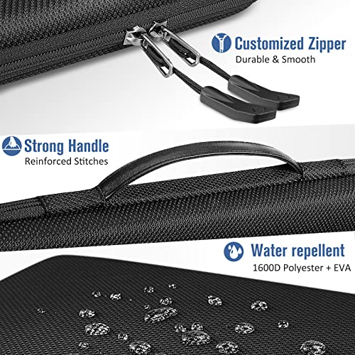 Finpac Hard Laptop And Tablet Sleeve For Macbook Pro 14-Inch M2 M1 2023-2021, Macbook Pro 13 2022-2016, Macbook Air 13 2022-2018, Shockproof Carrying Case With Tablet Pocket For 9.7-12.9'' Ipad, Black #TOP4
