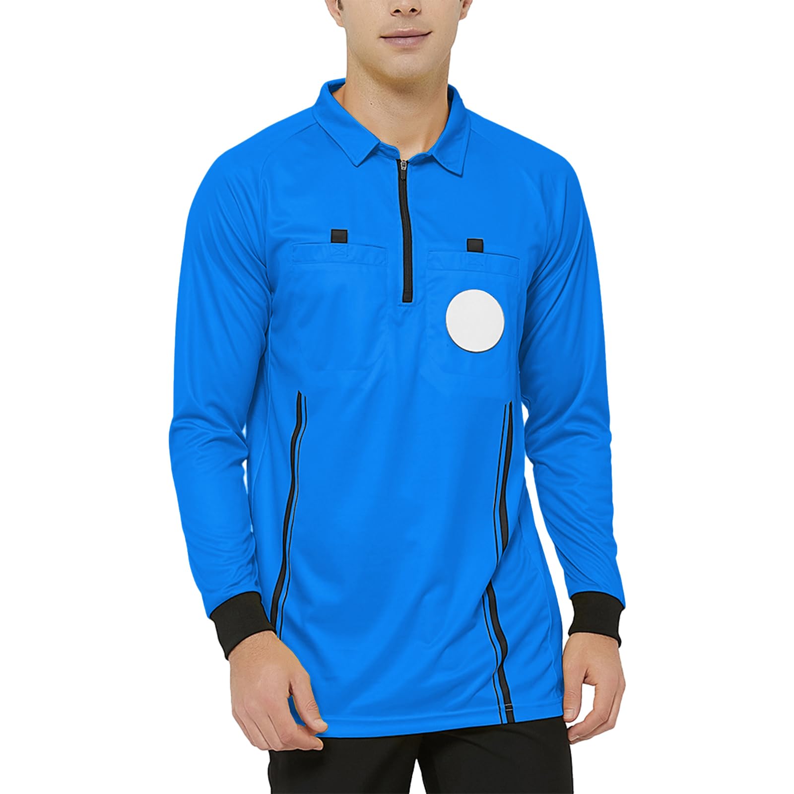 TopTie Camiseta Oficial de árbitro de fútbol de Manga Larga Hombre, Uniforme Profesional de USSF