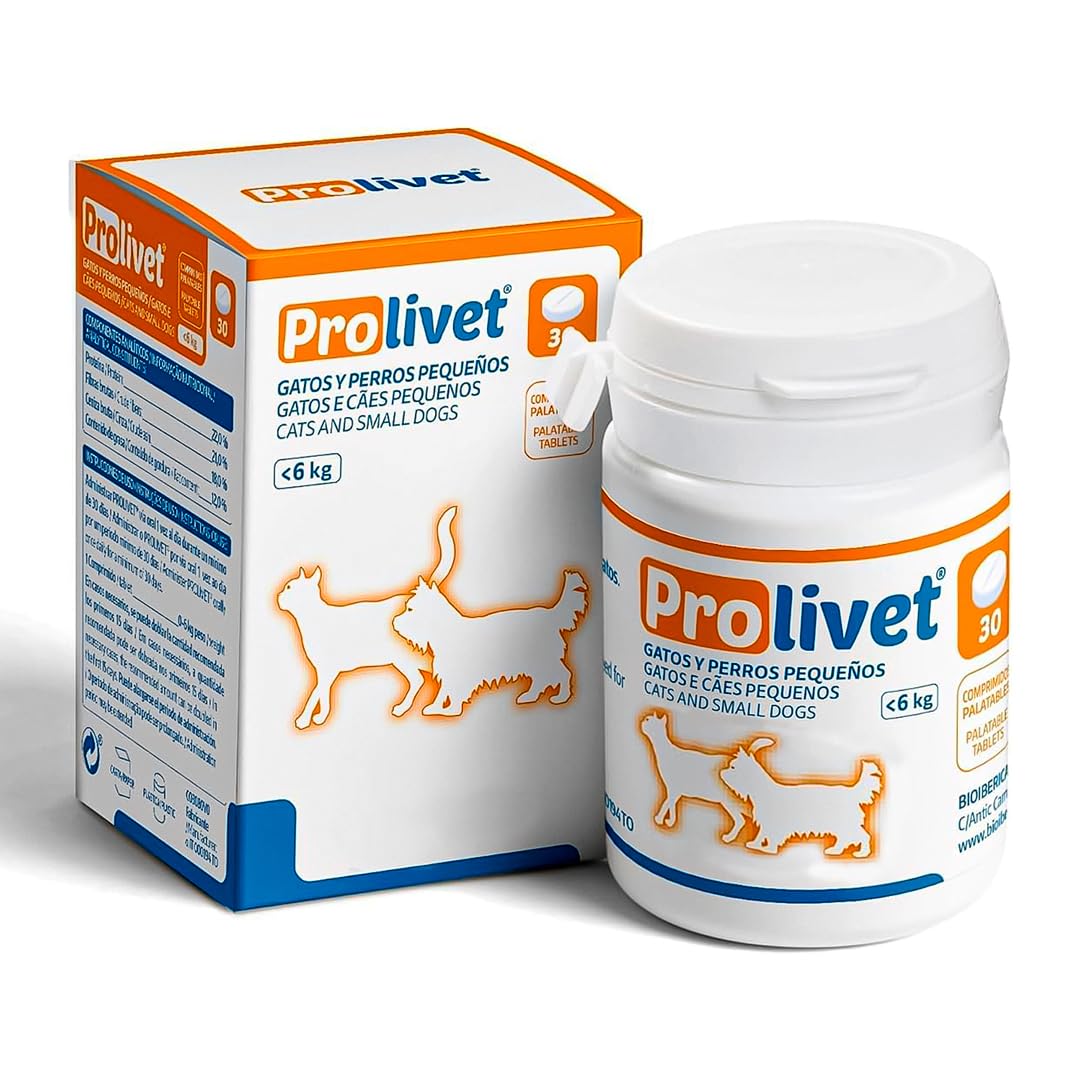 PROLIVET Gatos y Perros Pequeños 30 Comprimidos – Suplemento Hepático con Same y Silibina para Apoyo del Hígado