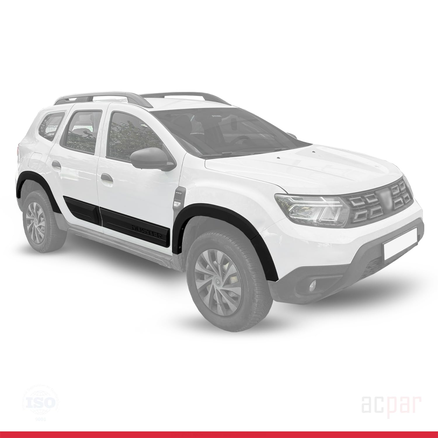 Dacia Duster 2018-2024 Kit Parafanghi Protezione Paraurti NERO