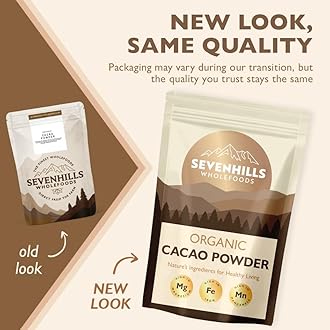 Sevenhills Wholefoods Organic Cacao/Cocoa Powder 1.8kg | Natural Source of Potassium & Manganese | Pure & Vegan for Hot Chocolate, Smoothies & Baking | Unsweetened & Non-Alkalised | GMO Free