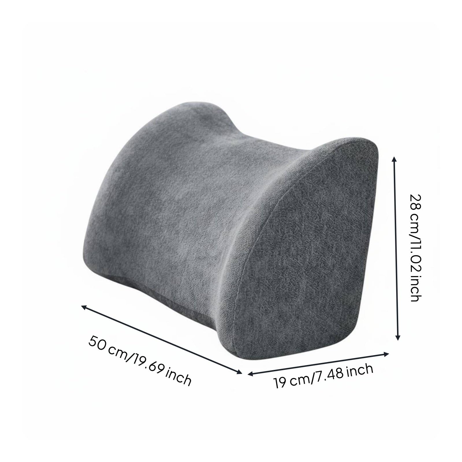 Qianly Seitenschläfer Stützkissen ergonomisch ergonomisches Taillenstützkissen multifunktional ergonomisches Taillenkissen für Schwangere, Dunkelgrau, 50CM Hoch