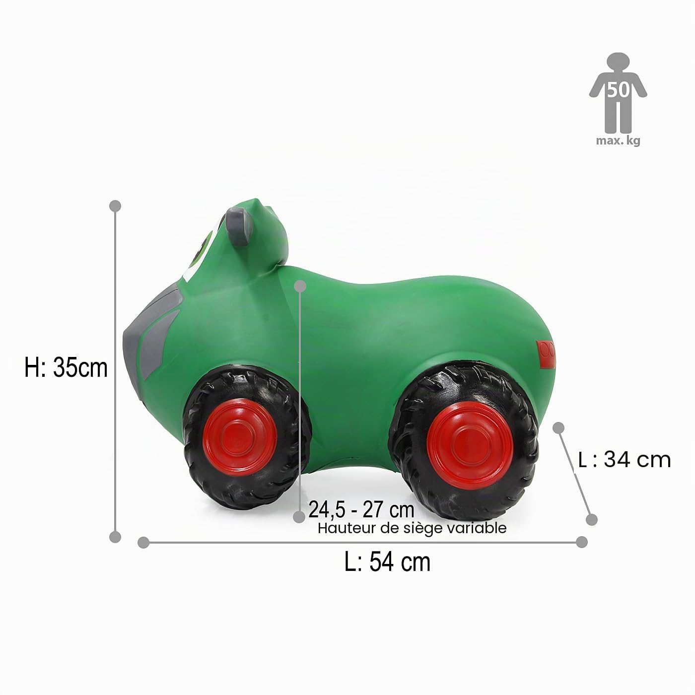 Jamara 460598 – Fendt Tracteur Sauteur – Poids Jusqu’à 50 kg, Rétroviseur Latéral de Support, Favorise Le Sens de l’Equilibre, Résistant, Entretien Facile
