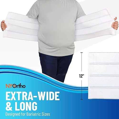 Miniatura 2 de NYOrtho Faja abdominal bariátrica  Envoltura elástica para el vientre de 12 pulgadas de ancho para hombres y mujeres de talla grande  Prenda de