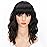 AISI HAIR Wavy Bob Wigs with Bangs for Women Black Mixed Brown Color Short Wavy Bob Curly Wig Synthetic Natural Looking Heat Resistant Fiber Hair for Women