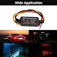 Vista 6 de Bnineteenteam 4 unidades de módulo intermitente de controlador estroboscópico de flash, 16 modos ajustables DC9-26V LED de luz de freno intermitente