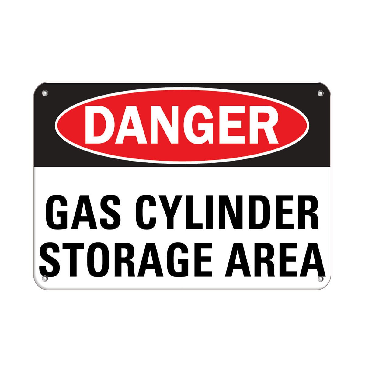 Danger Gas Cylinder Storage Area Hazard Sign Flammable Aluminum Metal Sign 7 in x 10 in Custom Warning & Saftey Sign Pre-drilled Holes for Easy mounting