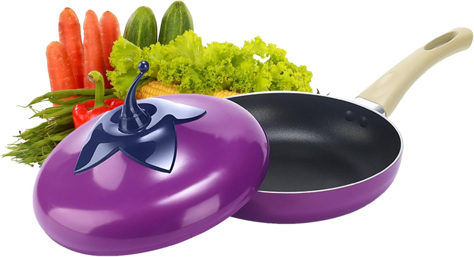 Sauce Pot with Lid - Vegetable Fruit Simmering Pot | Frying Pan with Lid,for Induction Stove Top Cooking Milk Soup Spaghetti Frying Simmering Kitchen Cooktop
