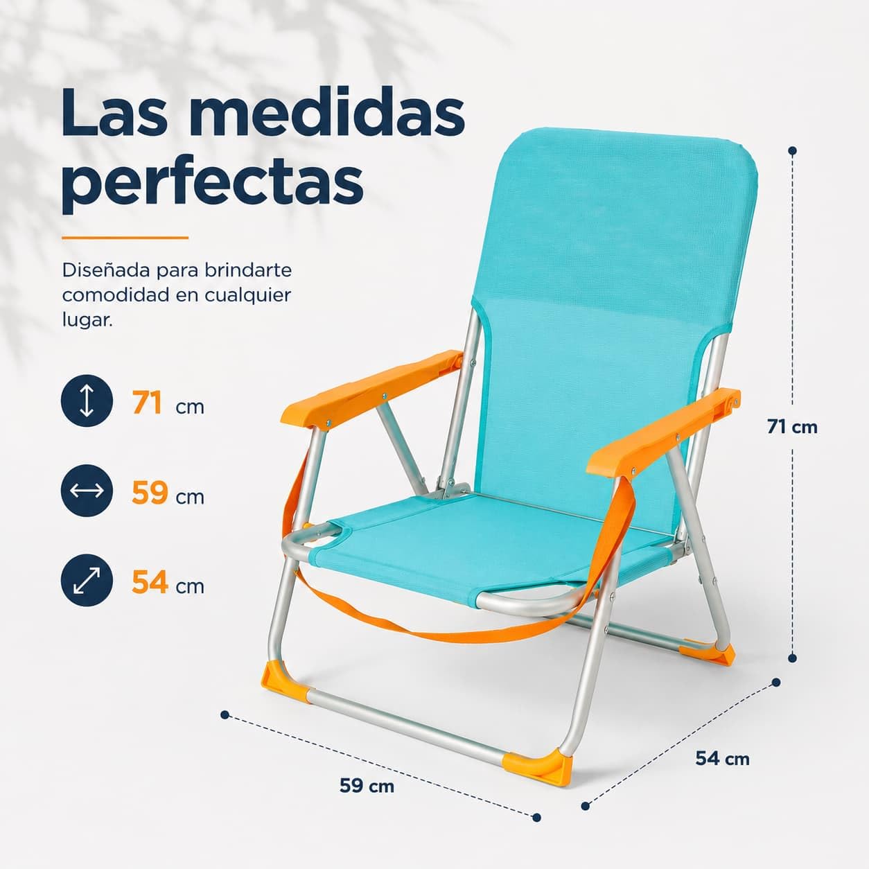 Silla de Camping para Niño Plegable - 24cm Altura Asiento - para Playa, Terraza, Jardin - Asa para Fácil Transporte y Reposabrazos - Ligera - Textileno y Aluminio - para Niños de 6 a 14 Años (Azul)
