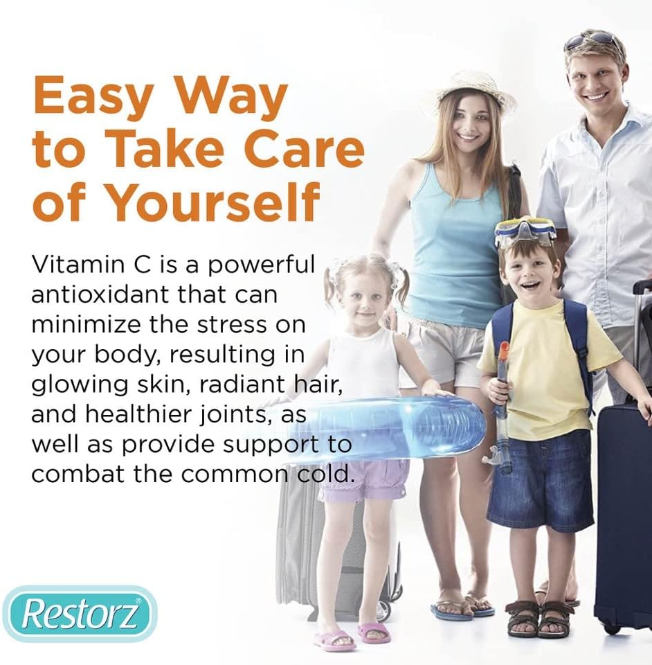 Restorz Immune Support Gummies with Vitamin C & Rose Hip Extract (144 Total Gummies, 12-Pack, 12 Per Pouch) - Wellness Chews with Antioxidants/Fresh Soft Tasty Chewables/Vegan & Gluten Free