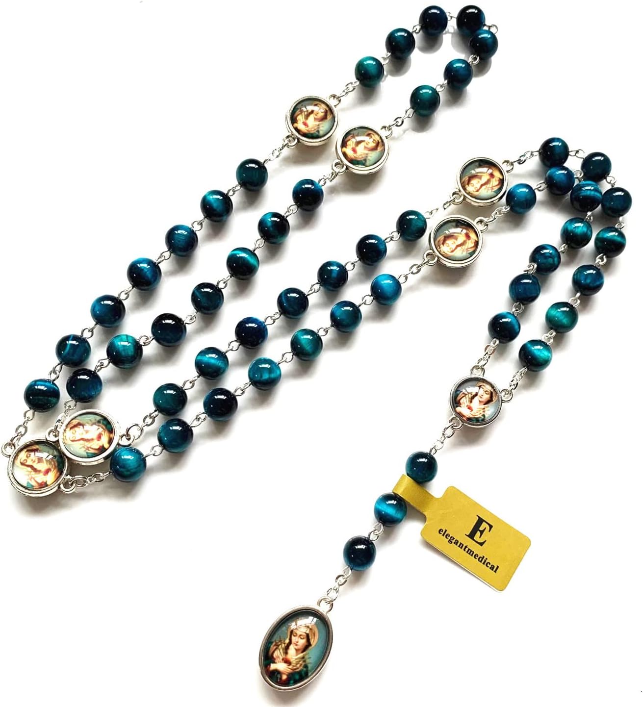 elegantmedical SEVEN 7 SORROWS MARY Rosary Necklace Catholic