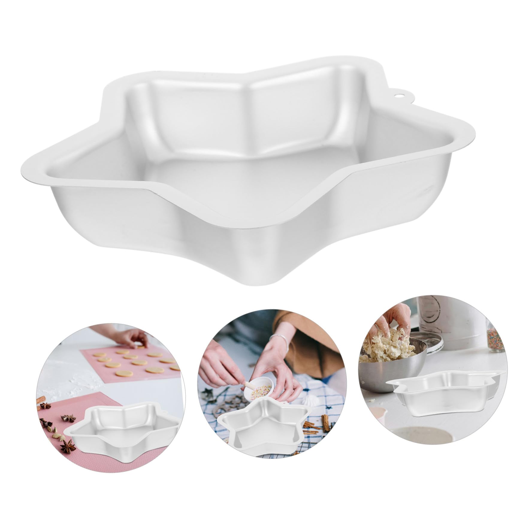 2 Pièces Moule à Gâteau Étoile Alliage Aluminium Moule de Cuisson Antiadhésif Étoile à Branches pour Cheesecakes Cupcakes et Desserts Créatifs