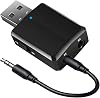 ISOBEL USB Bluetooth Audio Transmitter Receiver, 3 in 1 HiFi Wireless Audio Adapter, Bluetooth 5.0 EDR Adapter with 3.5mm AUX for Car TV Headphones PC Home Stereo, USB Power Supply, Plug and Play