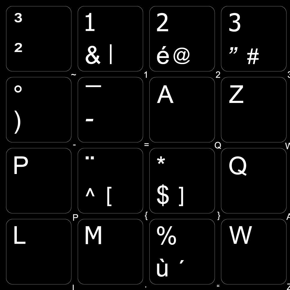 BELGIAN FRENCH NONTRANSPARENT BLACK KEYBOARD STICKER