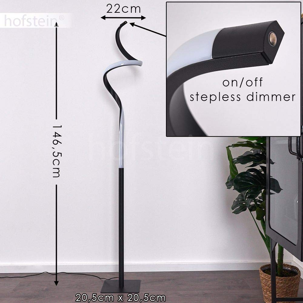Lampada Da Terra Piantana Con Stelo In Metallo Nero E Paralume Sferico In Vetro Opalino Bianco Lampada Da Salotto Altezza 154 Cm Lux Pro 90572253