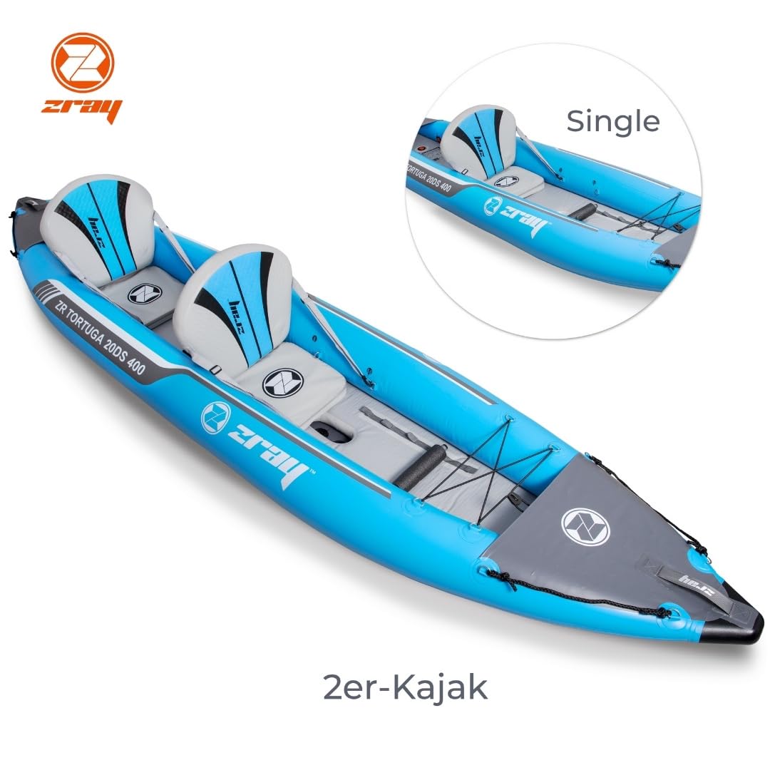 ZRAY Kit kayak de qualité supérieure, pour 2 personnes, Tortuga 400 DS20 (Drop-Stitch sol/sièges)
