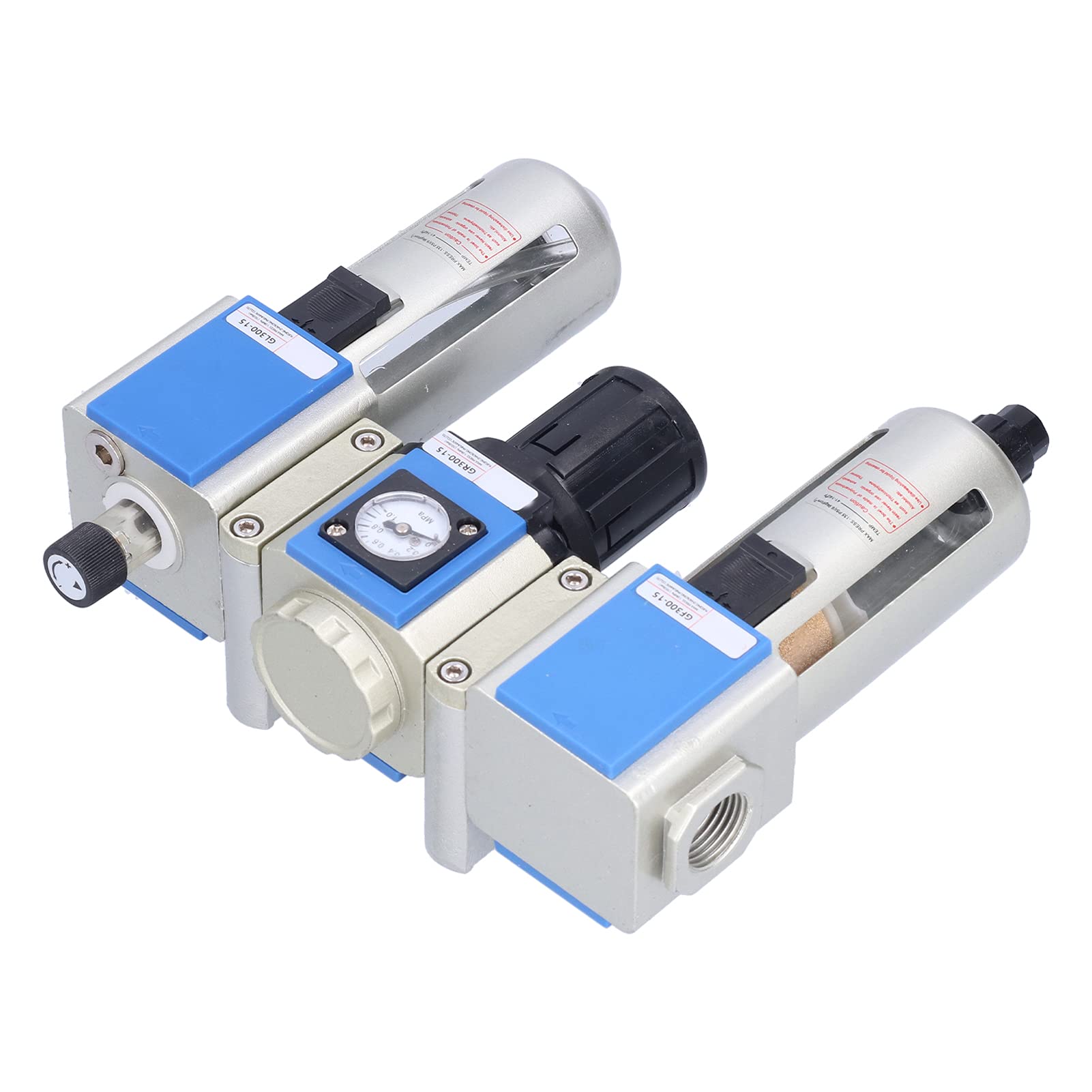 KIMISS Pneumatico Filtro dell'aria Regolatore di Pressione Lubrificatore Compressore Unità di Trattamento PT 1/2 per Utensili Pneumatici – Separatore Olio/acqua – GC300-15
