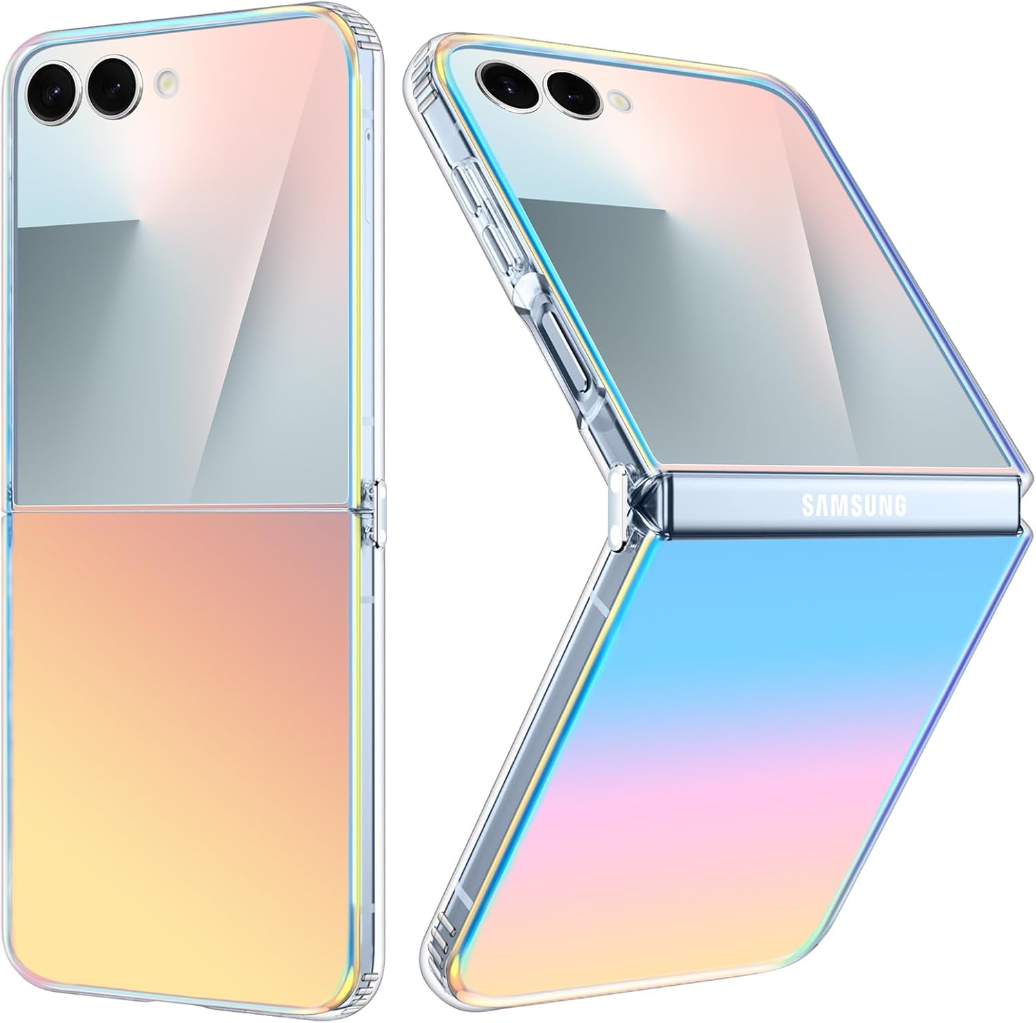 Étui irisé pour Samsung Galaxy Z Flip7, irisé Matte Fluorescent Colorfuré coloré.
