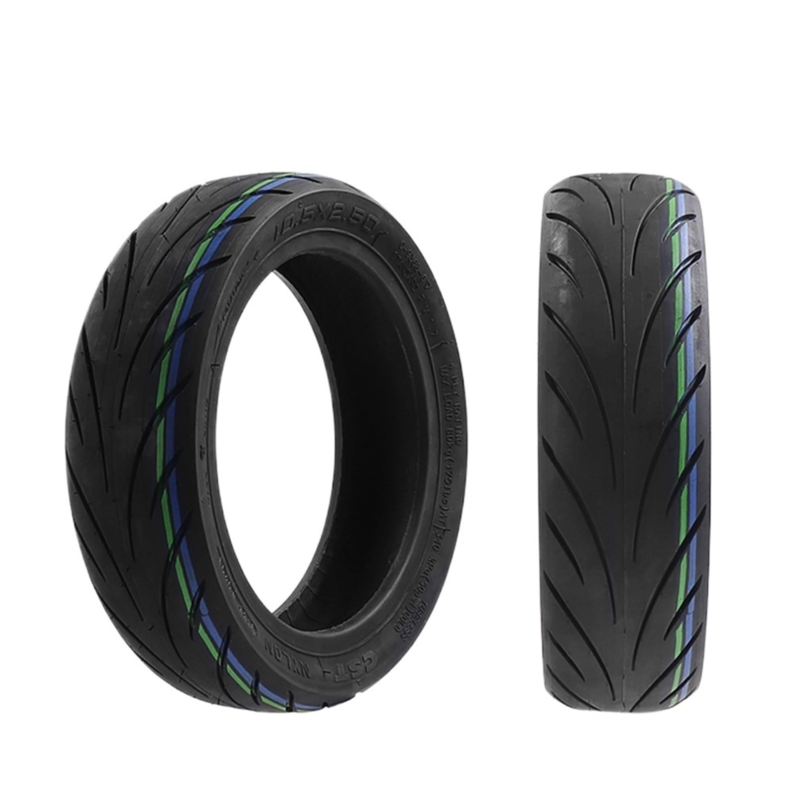 E Scooter Reifen, E Roller Reifen 10,5x2,50 Tubeless Außenreifen for P65 P100 Elektroroller Langlebiges Vakuum-Kickscooter-Reparaturzubehör(2pcs)