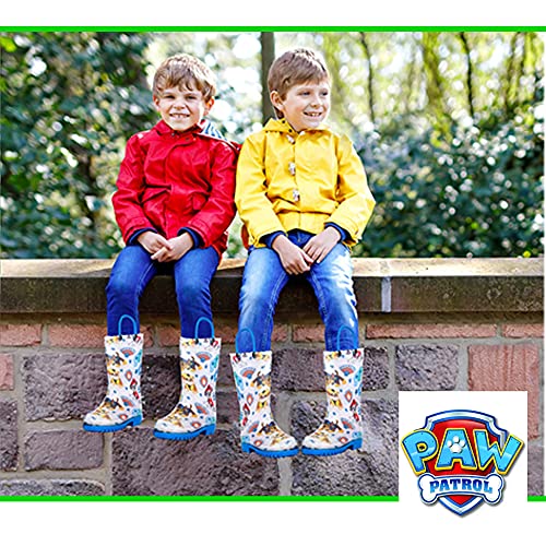 Nickelodeon Paw Patrol Boys Character Printed Waterproof Easy-On Handles Pvc Rain Boots (Light Blue, Numeric_12) #TOP5