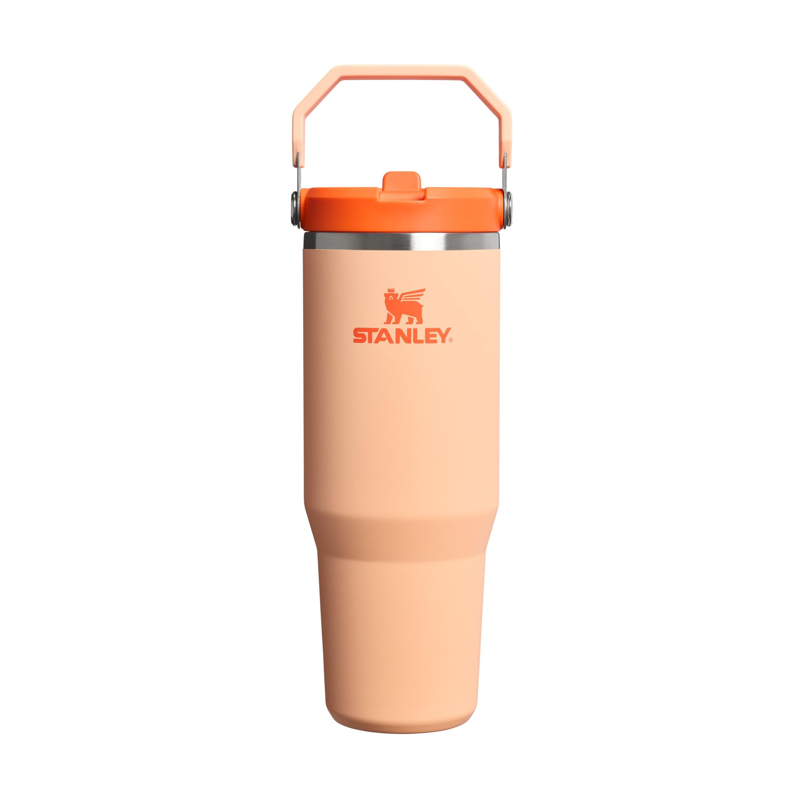 Stanley 1913 Flip Straw Tumbler Trinkflasche Mit Strohhalm 0.89L - Thermosflasche Hält 12+ Stunden Kalt - Spülmaschinenfest - Sportflasche - Wasserflasche BPA Frei - Orange Sherbert
