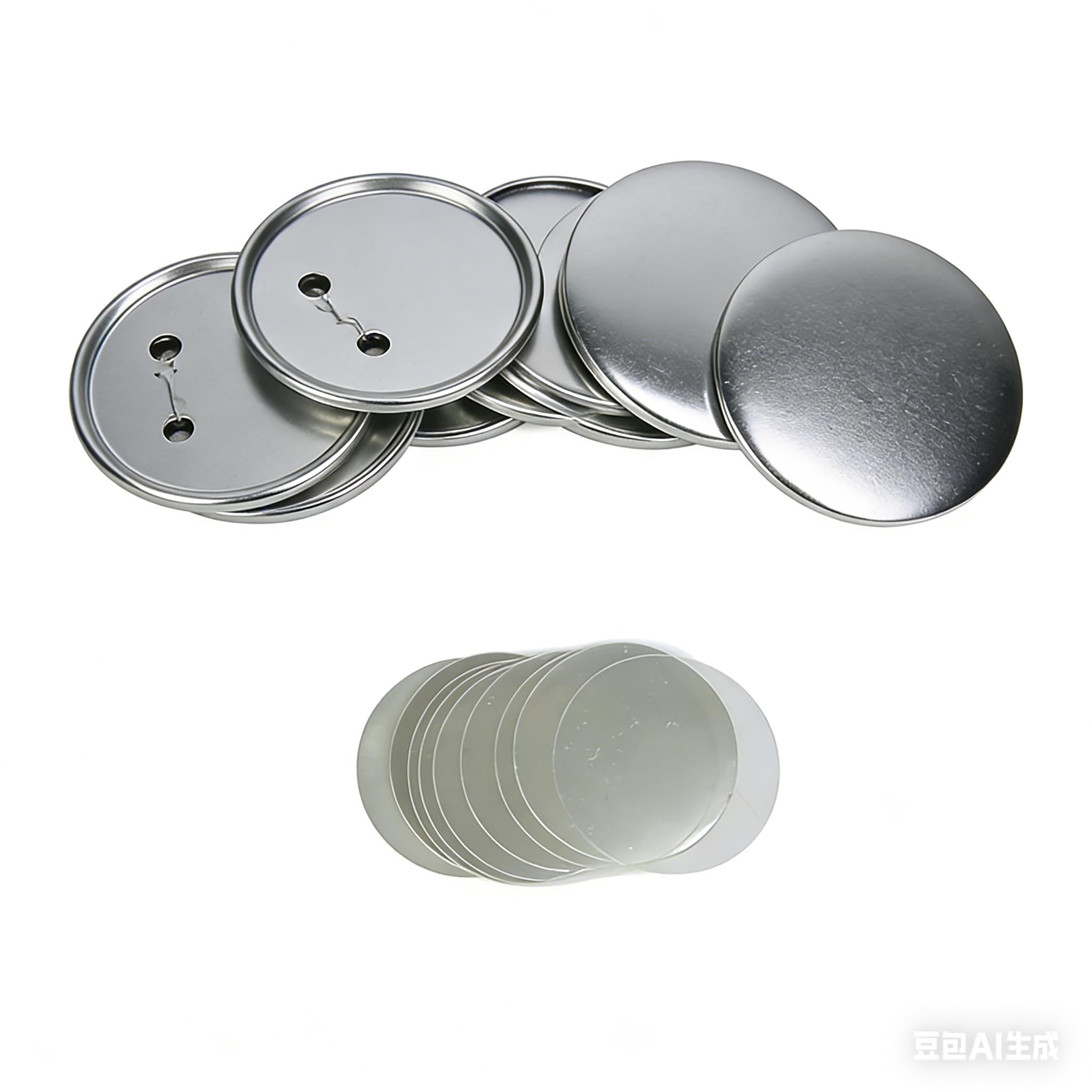 Blank Button Badge Sets, 75MM Runde Metallknöpfe mit glänzender Oberfläche, 100 Sets Zubehör für Button Maker, Basteln Geschenke für Schule Büro Party (75MM)