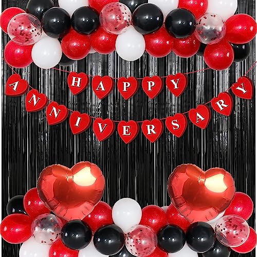 Rozi Decoration Latex, Foil, Paper Happy Anniversary Backdrop Ban...