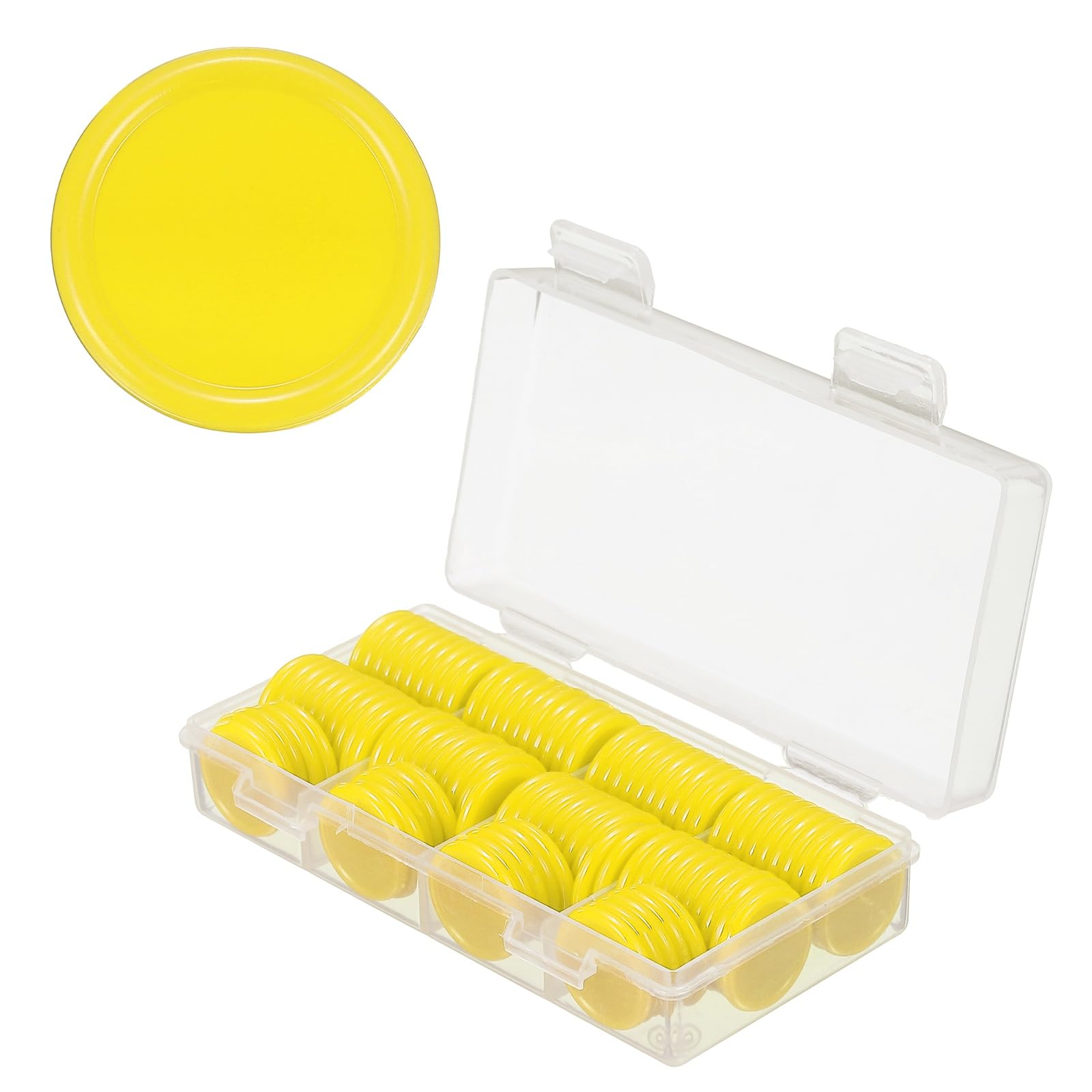 sourcing map 100Pcs Plastic Poker Chips, 20mm, Yellow