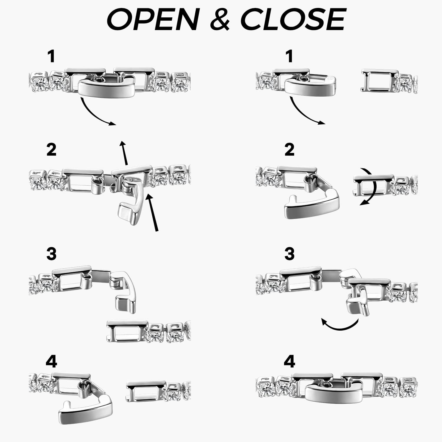 Mameloly 6mm Cubic Zirconia Classic Tennis Bracelet 14K Gold Plated Baguette Charm Multicolored CZ Bracelets for Women Size 6.5-7.5 Inch - Image 6