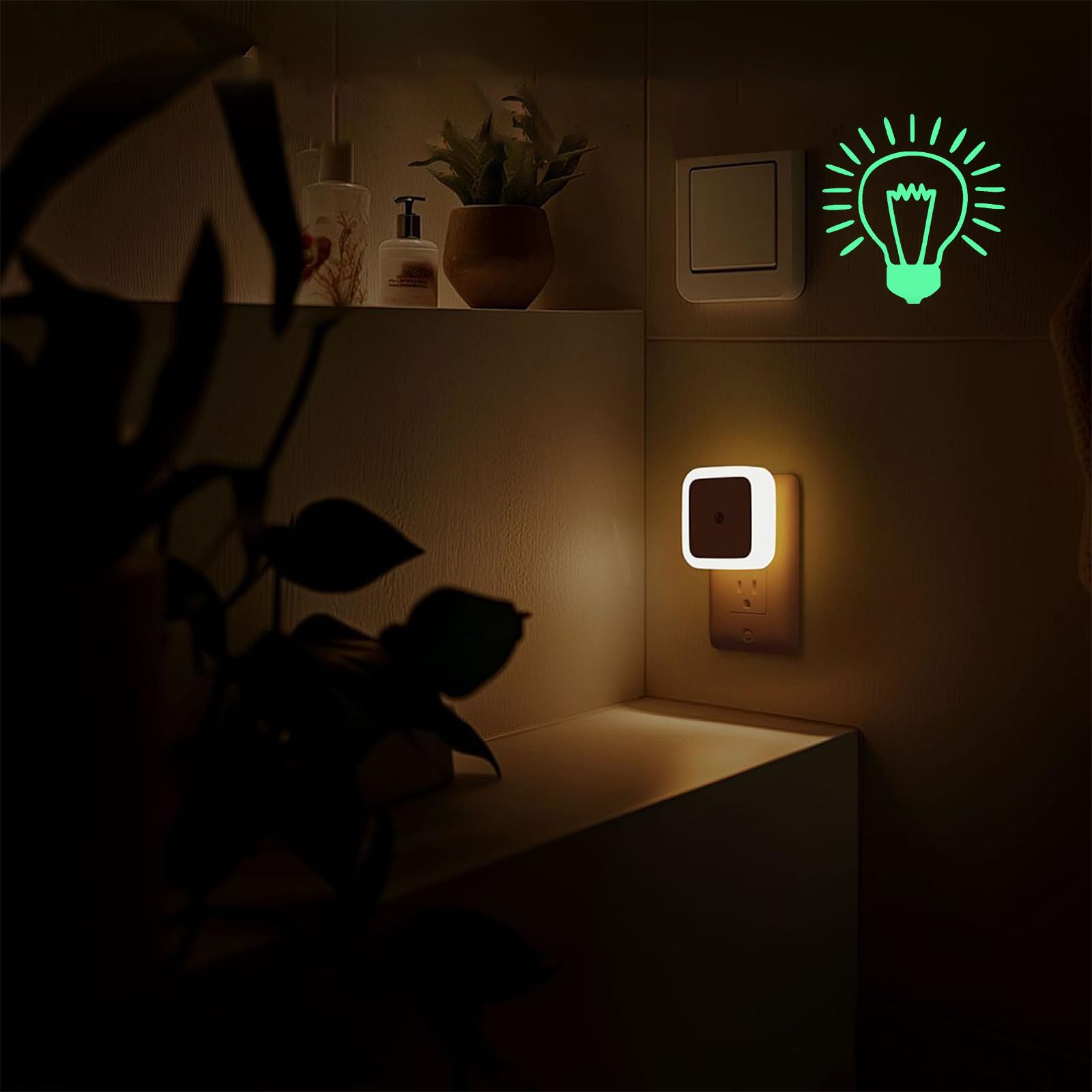 2 Stickers Interrupteur Phosphorescents - Brillent Dans Le Noir, Grand Format, Décoration Murale Salon Et Chambre - 8