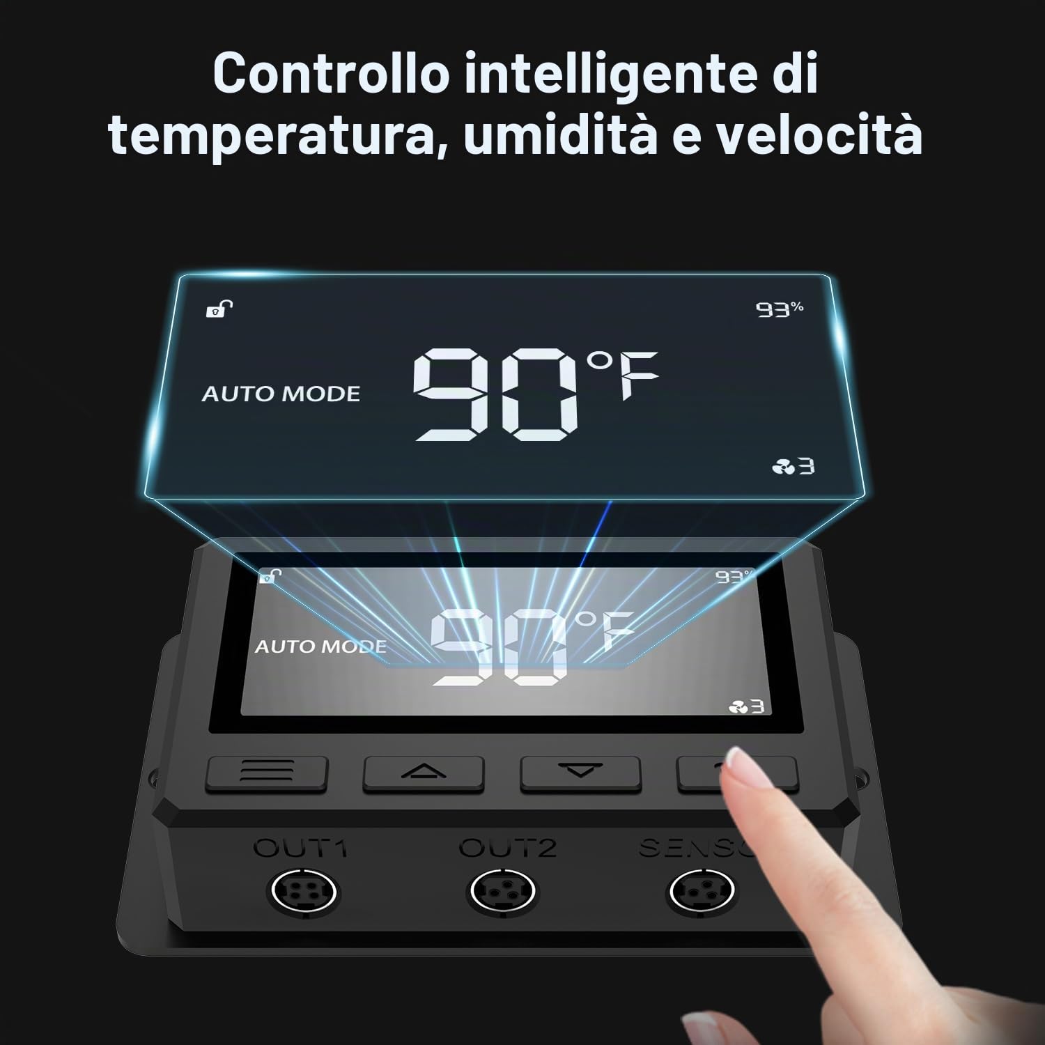 Aygrochy App Wifi Ventola di Aspirazione 100mm, estrattore d'aria con regolatore di temperatura e umidità, motore EC, 2800 giri/min, aspiratore aria e fumo per cucina, garage, bagno,tende di crescita.