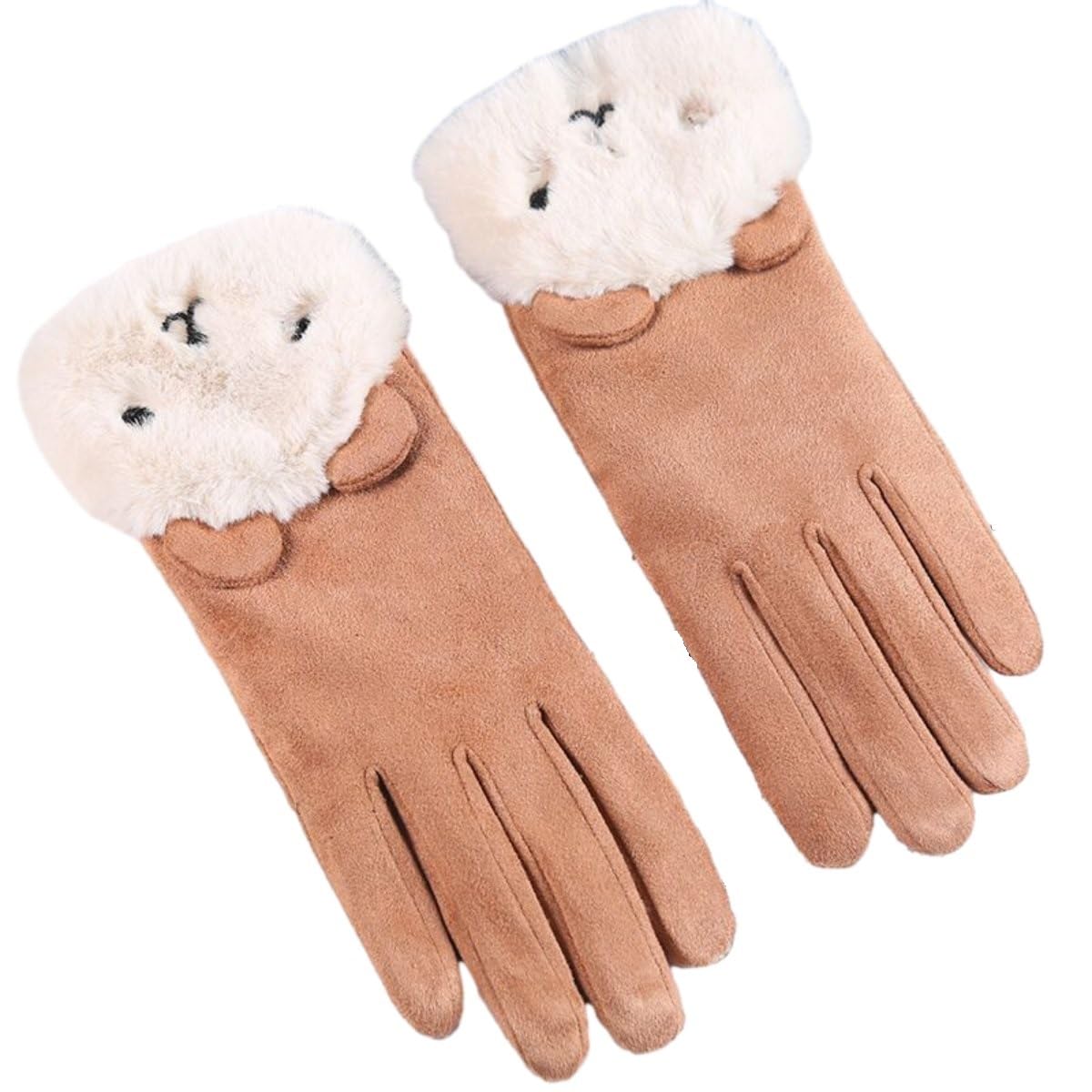 Smed Men's Brown Gloves Wowo's Warm Gloves For Cyclingsuedeoutdoor Sports And Cyclingthickened Touch Screen Driving Glovesbrownone Size Fits All