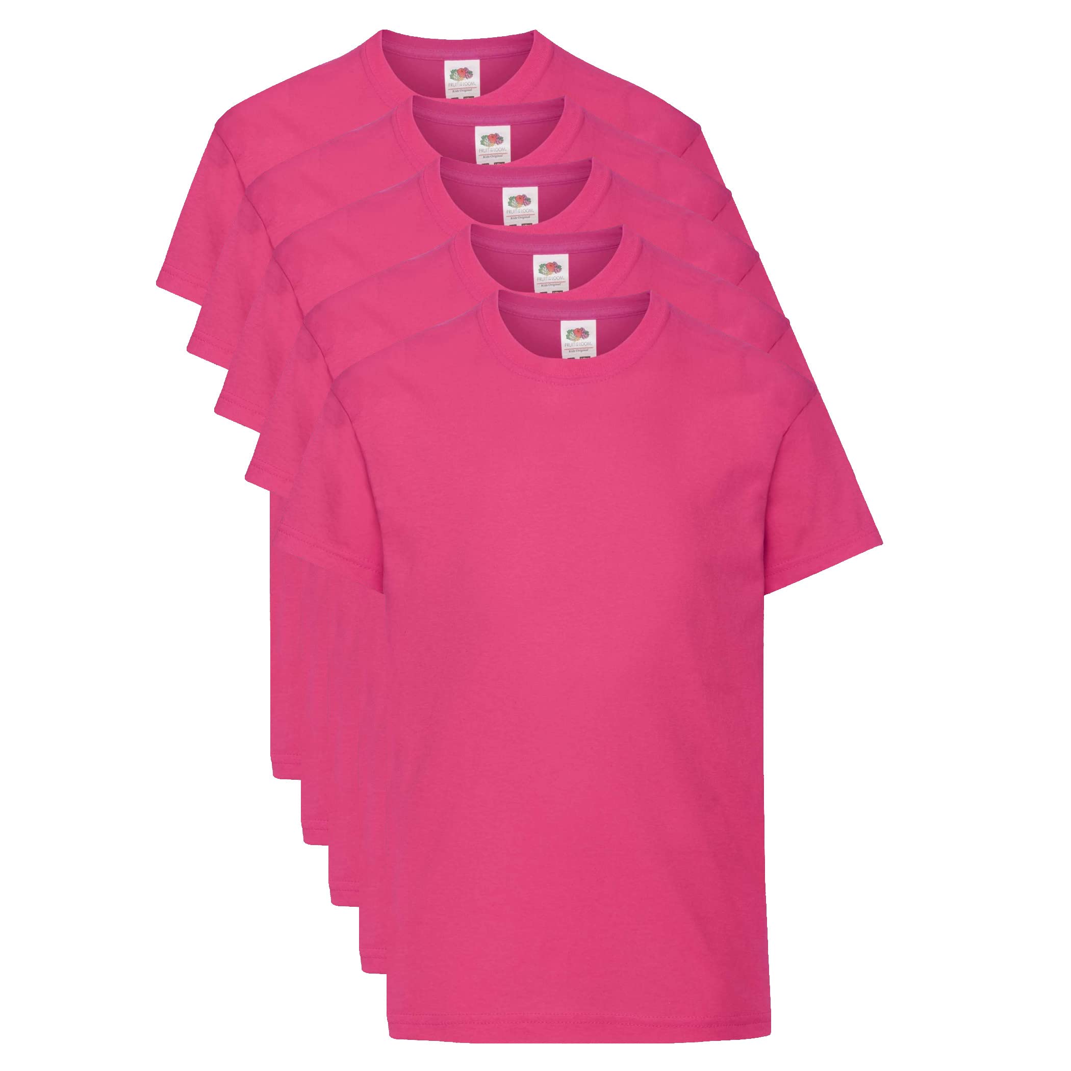 Fruit of the Loom T Originale Shirt (Pacco da 5) Unisex-Bambini e Ragazzi