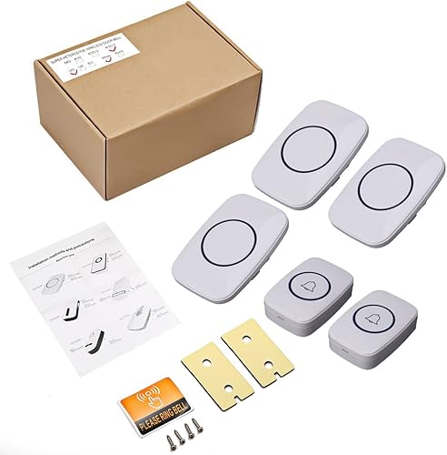 Miniatura 9 de FullHouse - Timbre inalámbrico, kit de timbre de puerta impermeable, distingue las puertas delanteras y traseras, alcance de más de 1000 pies y 60
