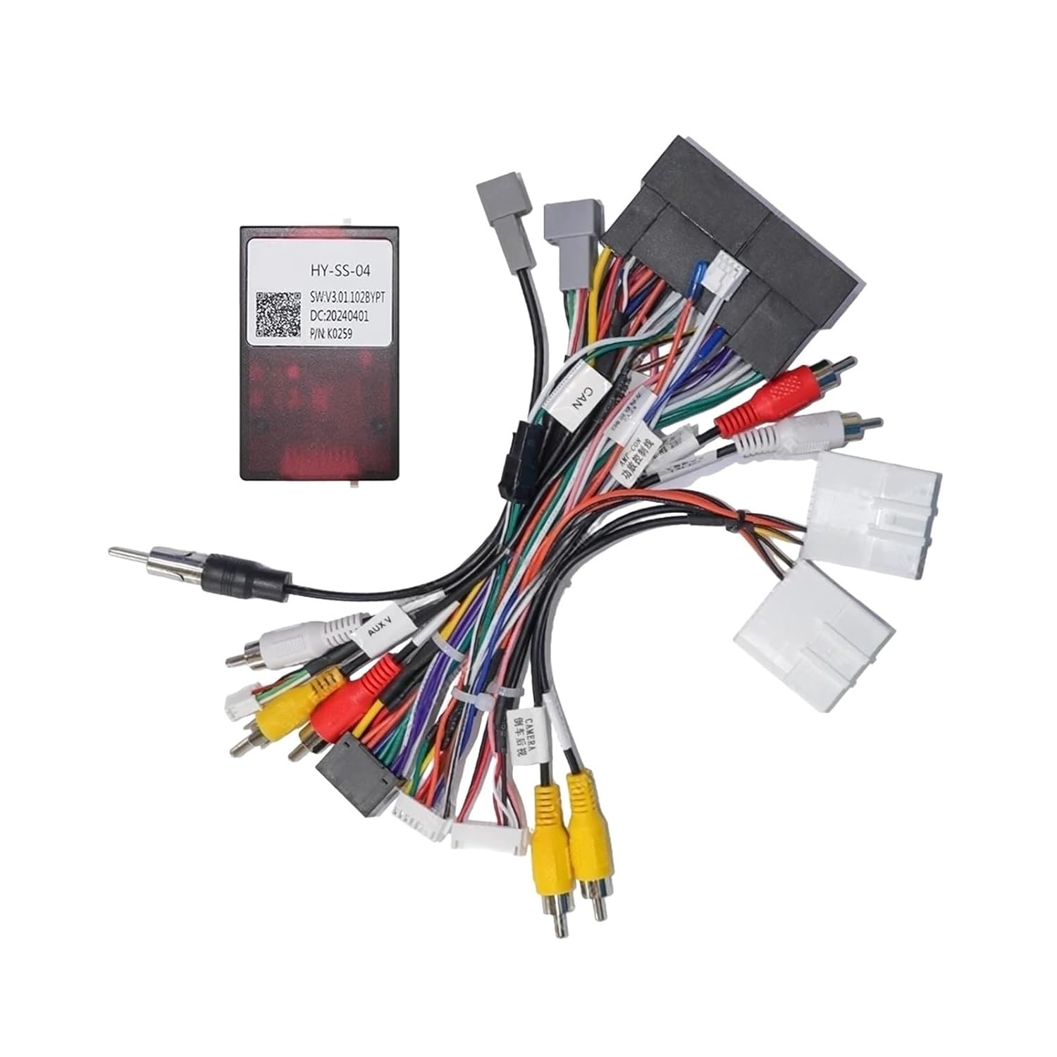 Car 16pin Wiring Harness Adapter Canbus Box Decoder Power Cable Compatible with Hyundai Ix45 Kia Sportage K3 Sorento Cerato HY-SS-04(Cable Canbus)