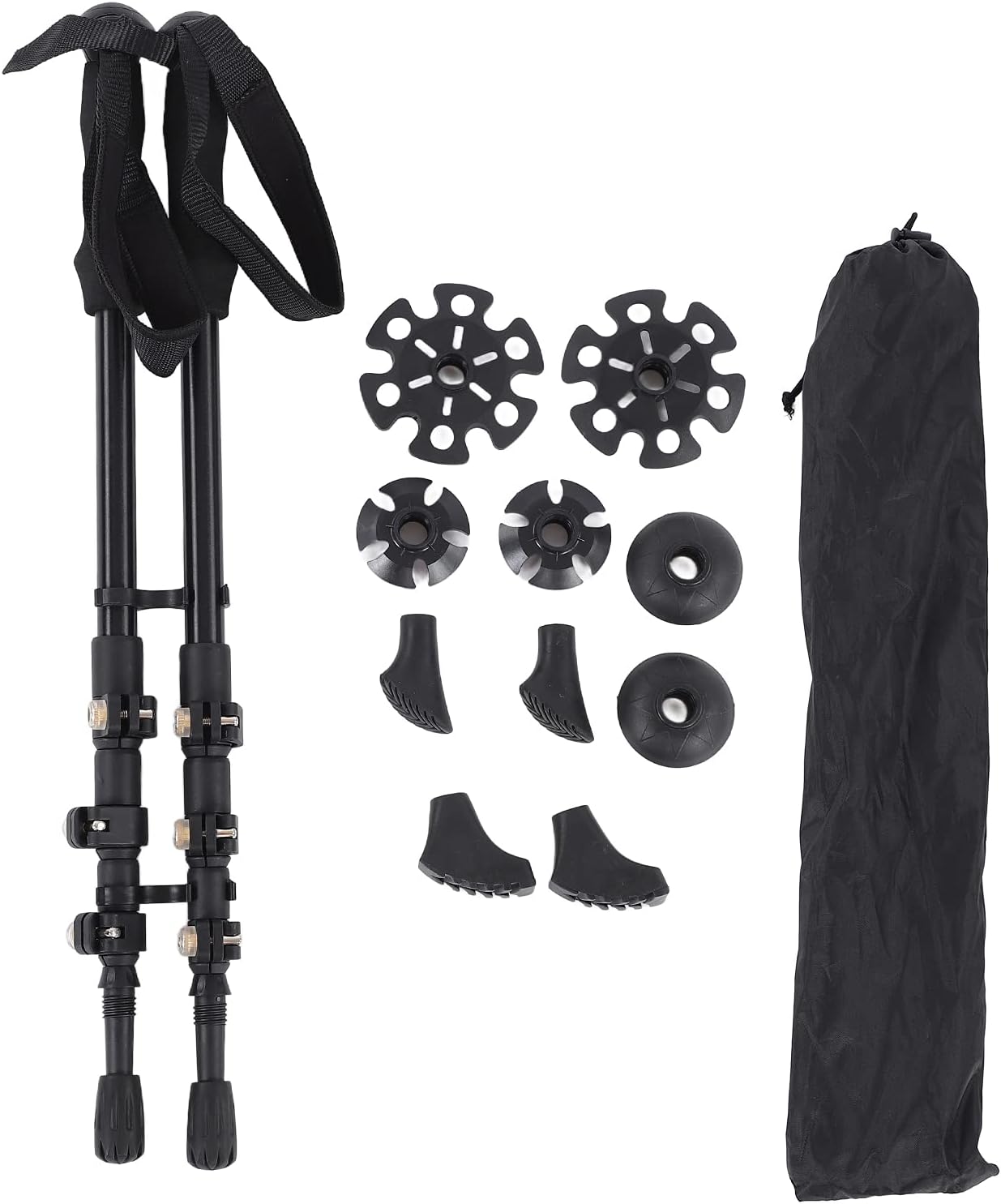 Topyond Hiking Poles, Collapsible Aluminum Walking Sticks, Ultralight Adjustable Height, Hiking Sticks for Climbing, Backpacking and Outdoor Exploration, Enhanced Grip