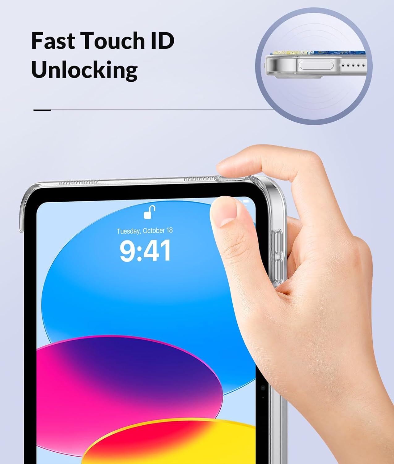 MoKo Case for New iPad (A16) 11th Generation 2025/10th Generation 2022, iPad 11 inch/10.9 inch Case with Soft TPU Translucent Frosted Back Cover,Auto Wake/Sleep,Support Touch ID,Starry Night - Image 3