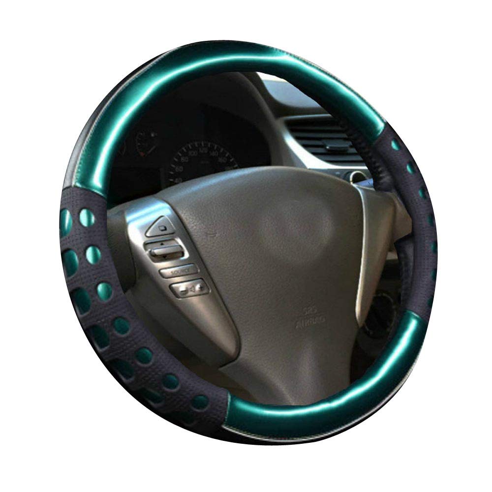 Housse De Volant En Similicuir Vert - Taille Universelle 37-39cm - Antidérapante Et Protectrice - Pour L'intérieur Auto